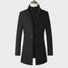2023 Autumn/Winter Men's Mid-Length British Woolen Coat - Korean Slim Stand Collar Trend