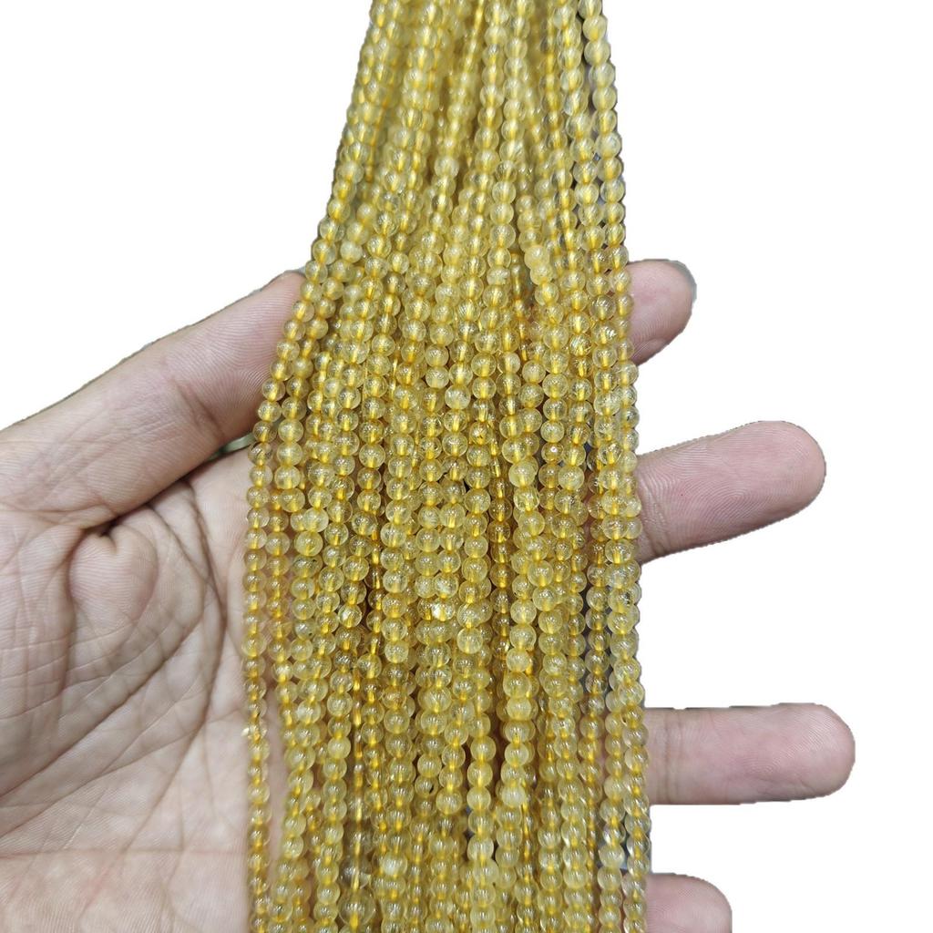 Бусины из золотистого рутилового кварца и желтого цитрина на нити для изготовления украшений и браслетов