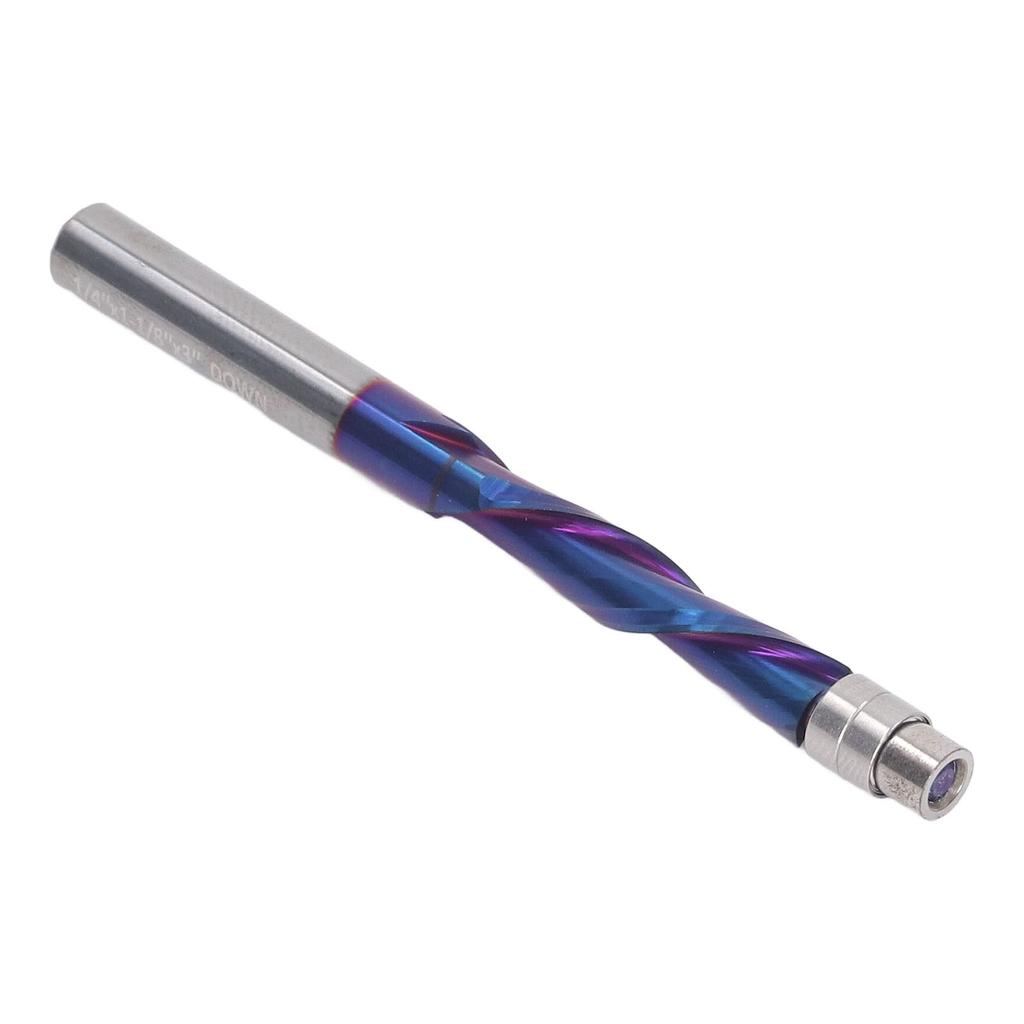 Фрезерная фреза заподлицо с верхним режущим краем, спиральная фреза для ЧПУ, хвостовик 14, твердосплавная, с подшипником