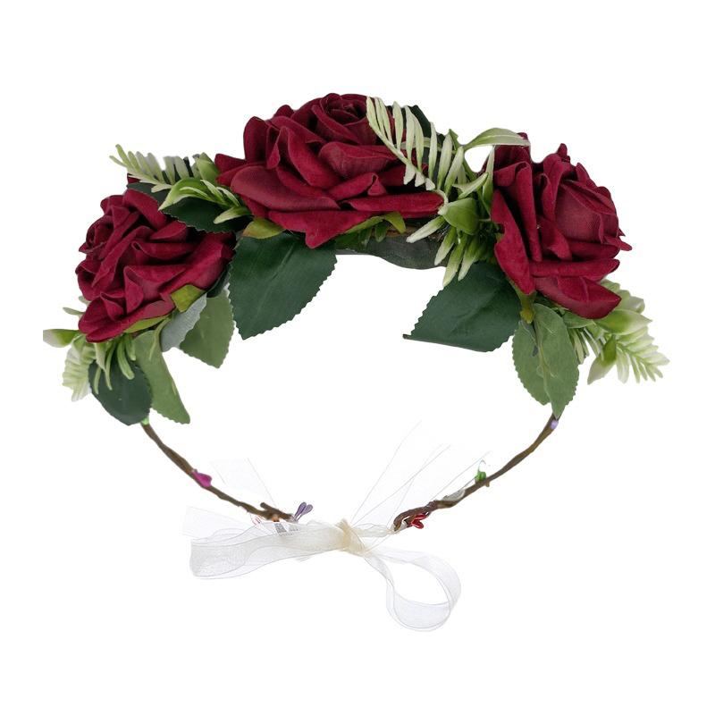 Искусственная гирлянда на голову на Хэллоуин, искусственная цветочная гирлянда на голову, фестиваль, бохо, хиппи, пляж