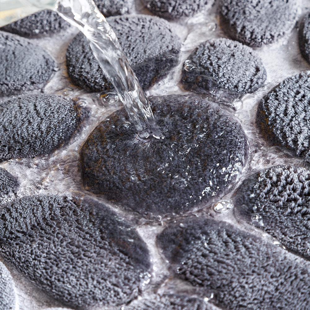 Коврик для пола из кораллового флиса с тиснением «галька» и быстрой сушкой - Минималистичный, Нескользящий, Впитывающий, Дышащий, Легкий в уходе коврик для ног.