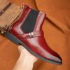 Мода Зимняя Мода Дизайнер Мужские Слипоны Заостренный Носок Деловой Повседневный Ботильон Мужской Высокие Кеды Новые Кожаные Ботинки Челси Zapatos Hombre