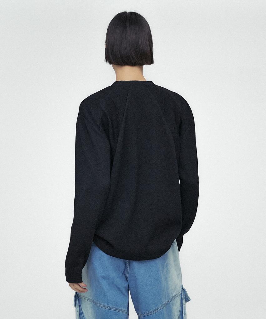 MINAV Block Round Knit T-Shirt [Black]