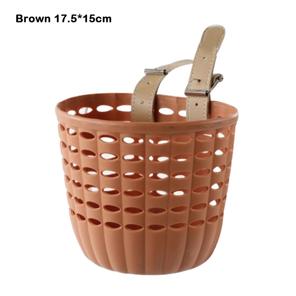 Retro Woven Front Handle Carrier Plastic Children's Bicycle Scooter Basket Front Riding Basket