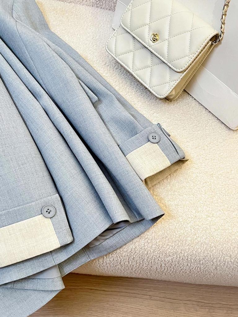 Синий Модный Женский Пиджак в Корейском Стиле - Весна/Осень 2025 Повседневный Уличный Стиль