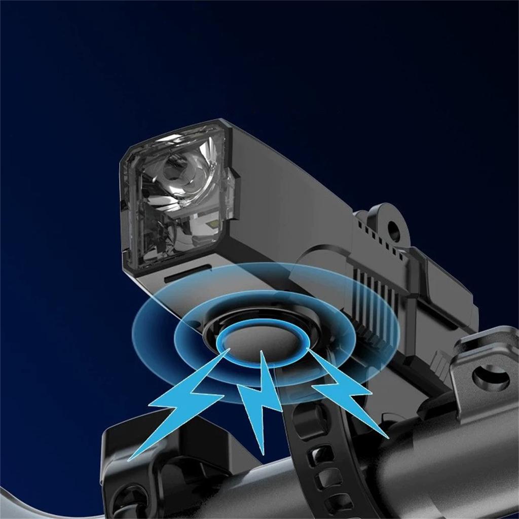 Перезаряжаемый велосипедный фонарь с гудком - 1200 лм сверхяркий передний фонарь и задний габаритный фонарь в комплекте, зарядка USB-C, линза против тумана, пульт дистанционного управления для крепления