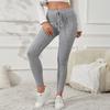 Yoga Pants High Elastic Adjustable Drawstring Tight Pants Solid Color Ribbed Slim Butt Lifting Versatile Leggings