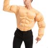 Fake Muscle Suit Shirt Men Short Sleeves Padded for Party Halloween