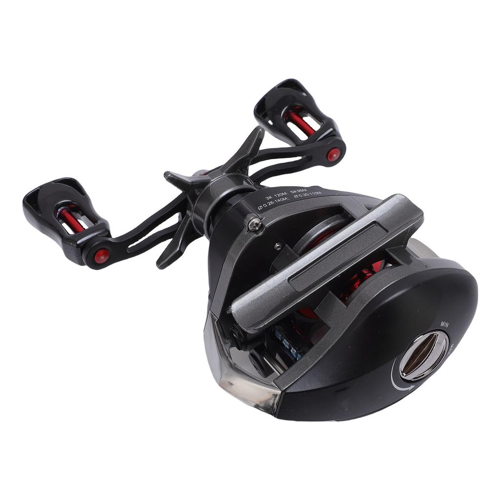 Мультипликаторная катушка Нейлон 17.6lbs Нагрузка Магнитный Двойной тормоз 6.3:1 Передаточное число Плавная бейткастинговая рыболовная катушка для морской воды