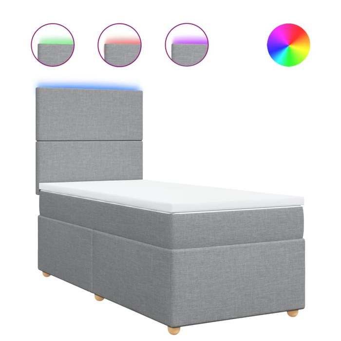 Maison Exclusive - Sommier à lattes de lit avec matelas gris clair 80x200 cm tissu