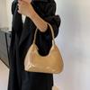 Women Tote Bag Fashion Underarm Pouch Shoulder Bags Patent Leather Tote Bag Retro Casual Satchel Hobo Bag Pure Color Armpit Bag