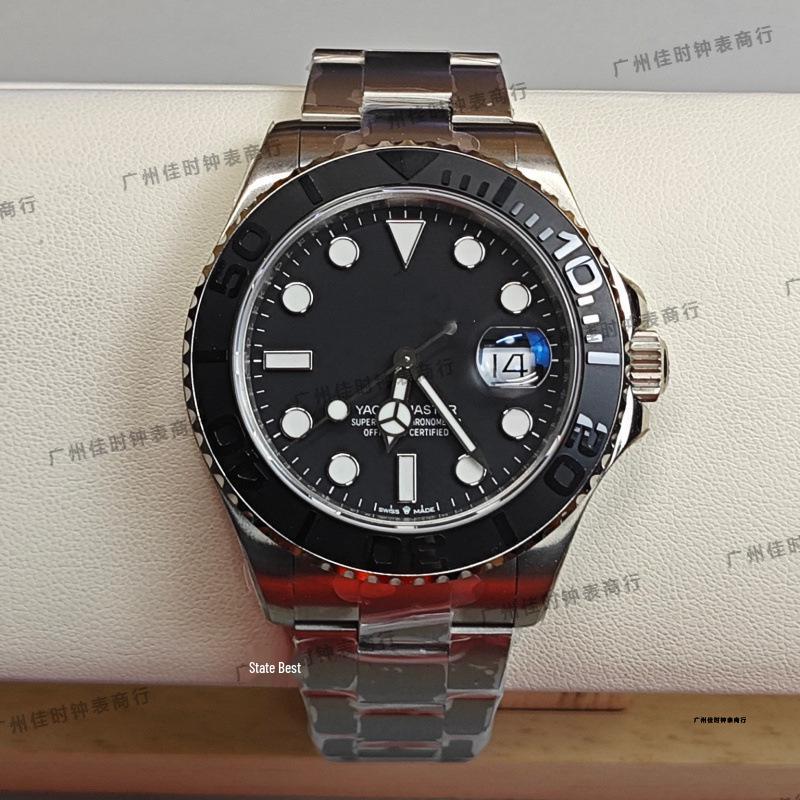 Мужские автоматические механические часы Rolex Grey Yacht - Большой циферблат, Водонепроницаемые, Популярная модель