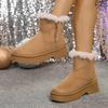 Foreign Trade Cloth Round Head Thick-soled Snow Boots Women's Autumn and Winter New Side Zipper Velvet Warm Short Cotton Boots