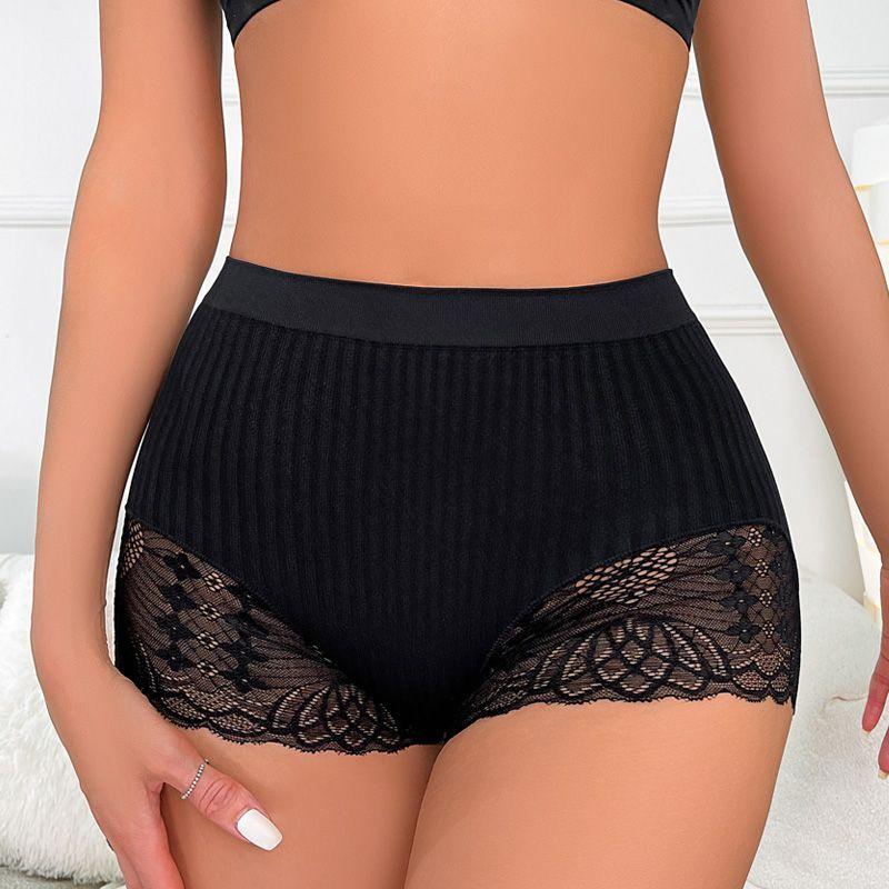 Женское бесшовное кружевное нижнее белье с прострочкой, с высокой талией, для контроля живота, сексуальные шортики-бойфренды с эффектом лифтинга ягодиц, больших размеров