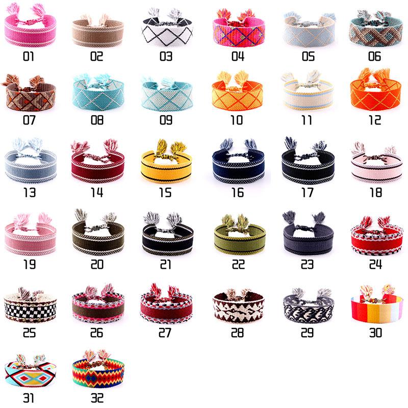 Женская мода ювелирные изделия подарок красочный декоративный узор вышитый ручной работы плетеный браслет в стиле бохо