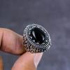 Black Spinel Handmade 925 Sterling Silver Jewelry Ring Size 8 Gift For Her V7W85