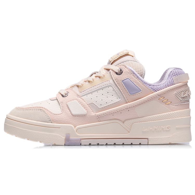 Li Ning Classic нескользящие низкие кроссовки для скейтбординга женские кроссовки нежно-розового цвета AGCR400-5