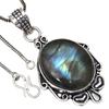 Pendant Shiney Labradorite Gemstone Valentine'Day Gifted Silver Jewelry 2.25"