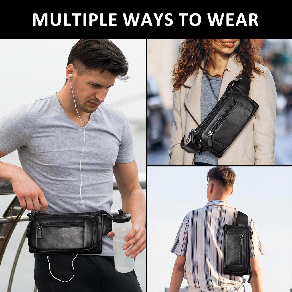 Humerpaul Известный бренд, модная мужская поясная сумка из натуральной кожи, органайзер, дорожная нагрудная сумка, необходимый поясной ремень, маленькая сумка на пояс для мобильного телефона