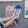 2pc Cute Cartoon Fish Hanging Hand Towel Thick Coral Fleece, Super Absorbent