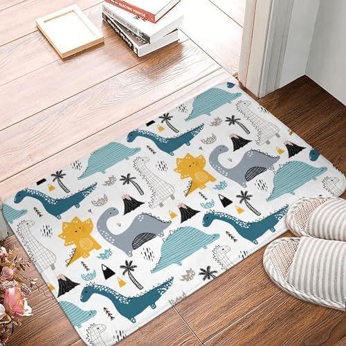 Colorful Rainbow  Welcome Mat with Perfect for Indoor/Outdoor Use in Kitchen Bathroom Non-Slip Carpet Entrance Door Rugs