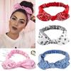 Boho Bow Headbands for Women Vintage Paisley Bandana Flower Printed Hairband Elastic Rabbit Ear Head Wrap Cashew Print Bandage Cute Hair Accessories