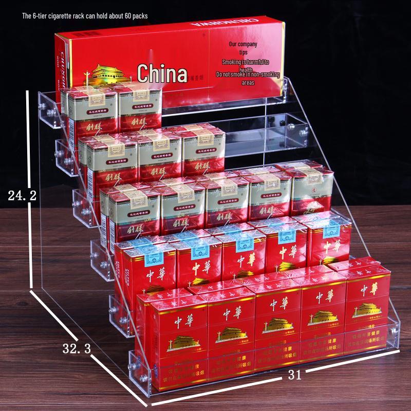 Акриловая ступенчатая стойка для демонстрации сигарет и напитков
