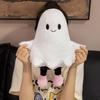 Cute Cotton Ghost Plush Toy Kawaii White Ghost Stuffed Animal with Pink Feet for Girls Halloween & Home Decor