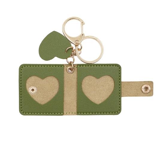 Family Photo Keychain Mini Album Faux Leather Personalized Picture Holder Retro Style Card Holder Key Ring