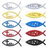 3D Metal Car Styling Jesus Fish Christian Fish Symbol Logo Universal Badge Rear Trunk Emblem Car Body Decorative Sticker