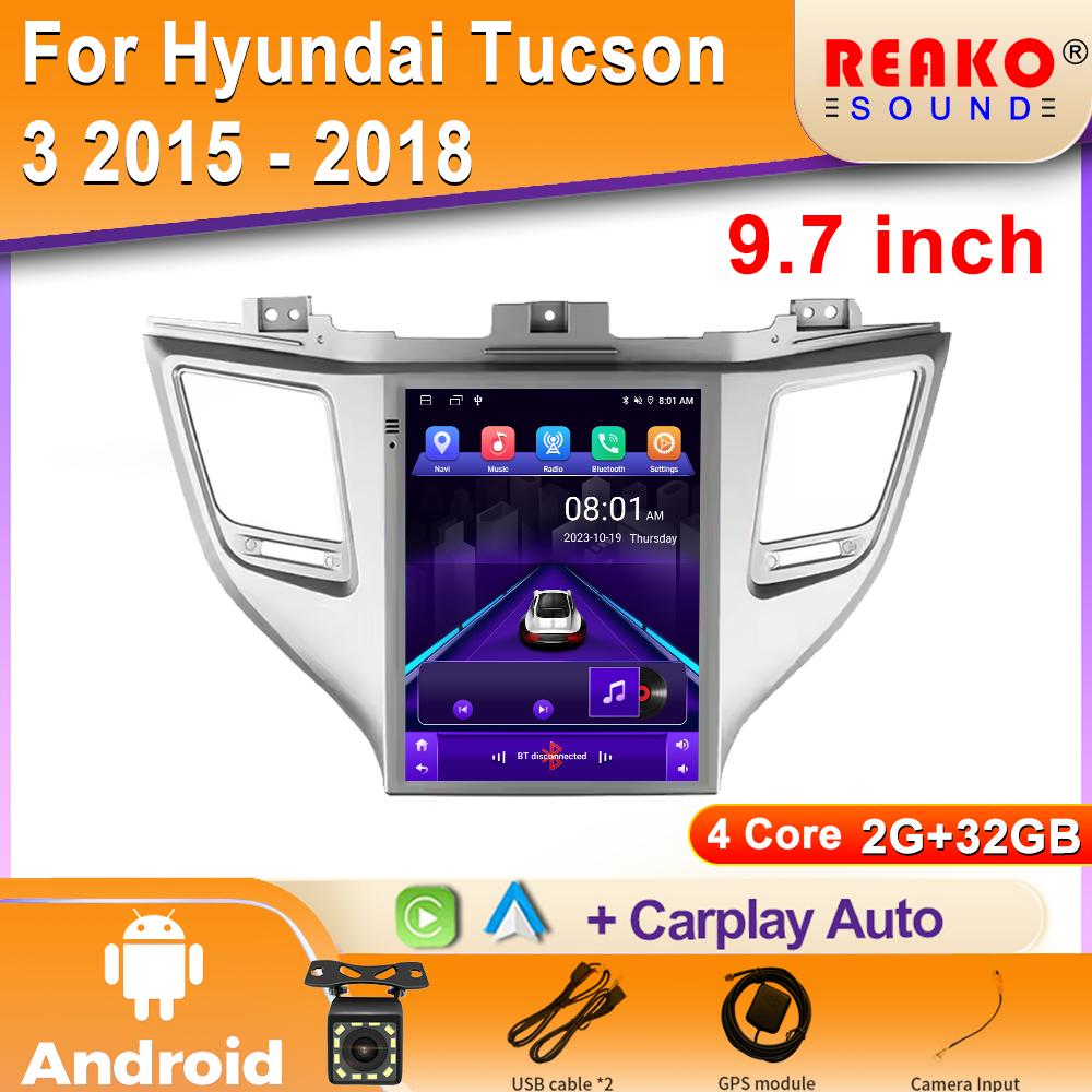 Для Hyundai Tucson 3 2015-2018 автомобильный радиоприемник Android Auto GPS навигация головное устройство мультимедийный проигрыватель видеовыход WIFI 2din DVD