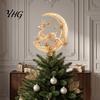 Christmas Tree Topper Lighted Memorial Topper, Angel Red Bird Reindeer Designs Treetop Ornament Spiral Crown with Warm Glow for Decor, Winter Holiday