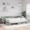 VidaXL Daybed with Trundle and Mattress Light Grey 90x200cm Velvet 3196715