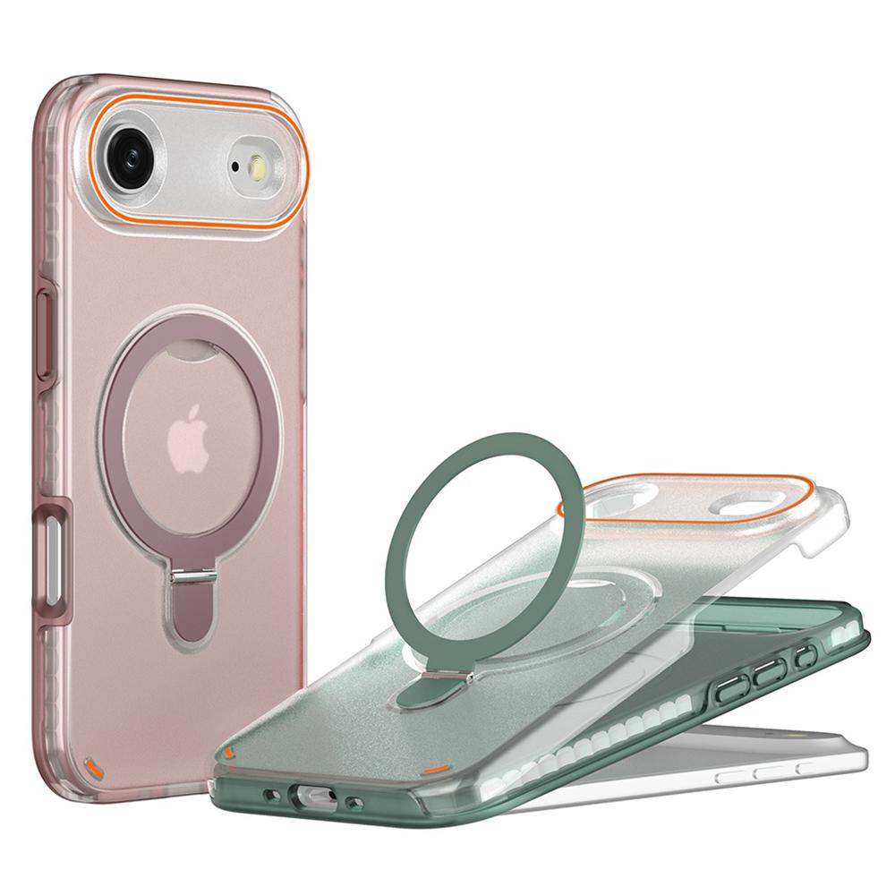 For iPhone Air Magnetic Case with Kickstand TPU + PC Shockproof Phone Cover