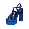 Fashion 2024 Ladies High Heels Double Waterproof Platform Sandals for Women Luxury Brand Designer Summer Party Chunky Pumps and Shoes