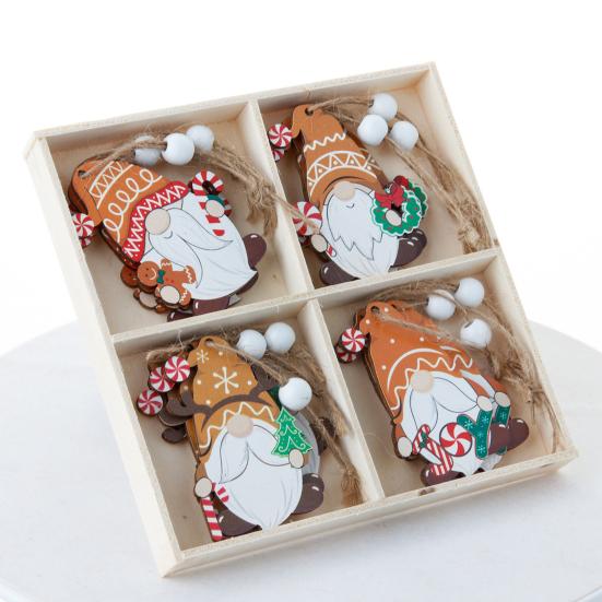 12 шт. рождественский пряничный знак из дерева рождественский имбирный человечек подвесное украшение рождественская елка подвеска для праздничного домашнего декора