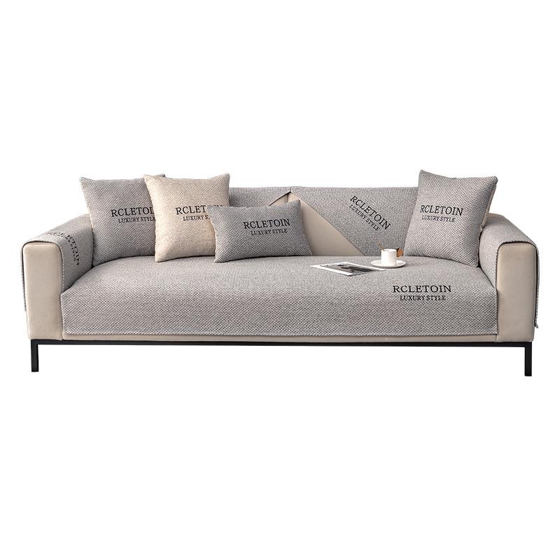 Подушка для дивана из хлопкового льна Four Seasons Universal Non-Slip Cushion Simple Modern Sofa Cover All-Inclusive Universal Cover