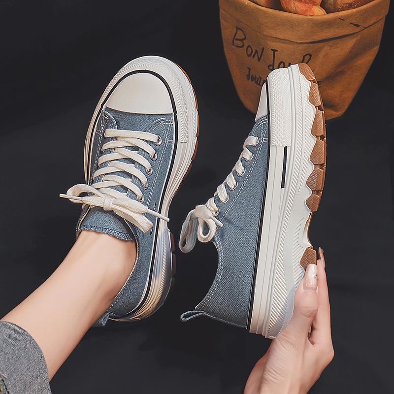 Womens Shoes  Spring and Summer New Breathable High Platform Woman Tennis Shoes Casual Canvas Sneakers for Women