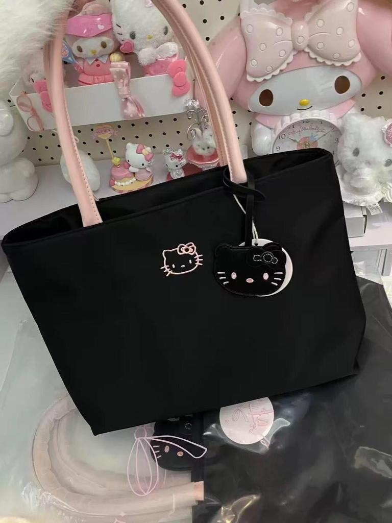 Hello Kitty Embroidered Versatile Shoulder Bag – Large Capacity Handbag for Students and Commuters