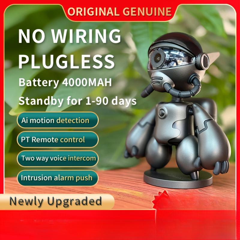 Space Robot Design High Definition WiFi Home Surveillance Camera - PIR Motion Detection, Two-way Audio, Long Battery Life, Remote Viewing and Alarm