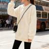 Women's Plus Size Sweatshirt Thick Mid-length Fleece Sweatshirt  Autumn Winter Loose Round Neck Plush Pullover Sweatshirt
