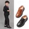 New Boys' Leather Shoes Comfortable Soft-soled Black British Performance Shoes