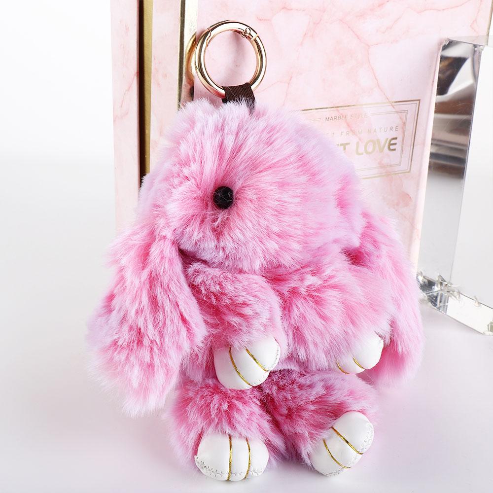 Car Pendant Key Ring Fluffy Toy Doll Plush Bunny Keyring Plush Bunny Keychain Rabbit Fur Keychain