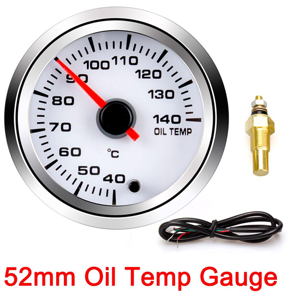 52mm Oil Pressure Gauge Boost Tachometer Voltmeter Air-Fuel Ratio Water Temp Oil Temp EGT Gauge Change 7 Colors Fit for 12V Car