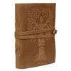 Кожаный дневник, коричневый цвет, антикварный блокнот ручной работы в кожаном переплете7 x 5 дюймов. Рельефное дерево