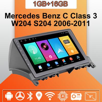 Автомобильное радио Android Auto Carplay для Mercedes Benz C Class 3 W204 S204 2006-2011 Мультимедийный проигрыватель Головное устройство Стерео GPS Навигация BT WIFI 1+16 ГБ