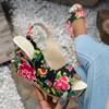 Fashion Summer Beach Boho Floral Wedge Sandals Women Ankle Platform Shoes Woman High Heels Sandalias Platform Heels Zapatos De Mujer