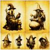 Rural Witches and Wizards Retro Wall Art Oil Painting Black Magic and Wizardry Fantasy Art Poster