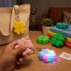 Stress Relief LED Keychain with Four-Leaf Clover Design Clickable Buttons for Everyday Use