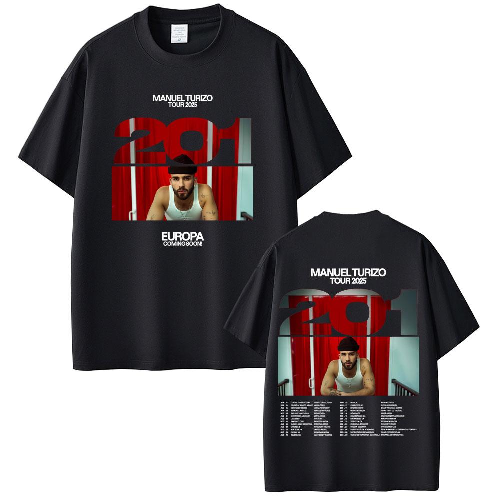 Manuel Turizo Album 201 Tour 2025 T Shirt Men Women Hip Hop Fashion Oversized Short Sleeve Tshirts Casual Cotton Vintage Tshirt
